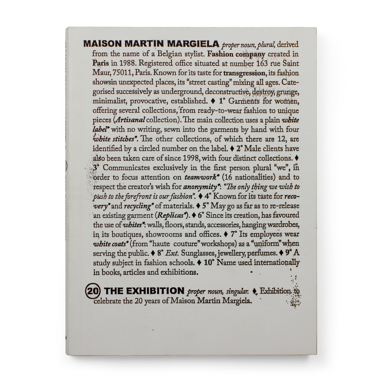 Maison Martin Margiela: 20 The Exhibition