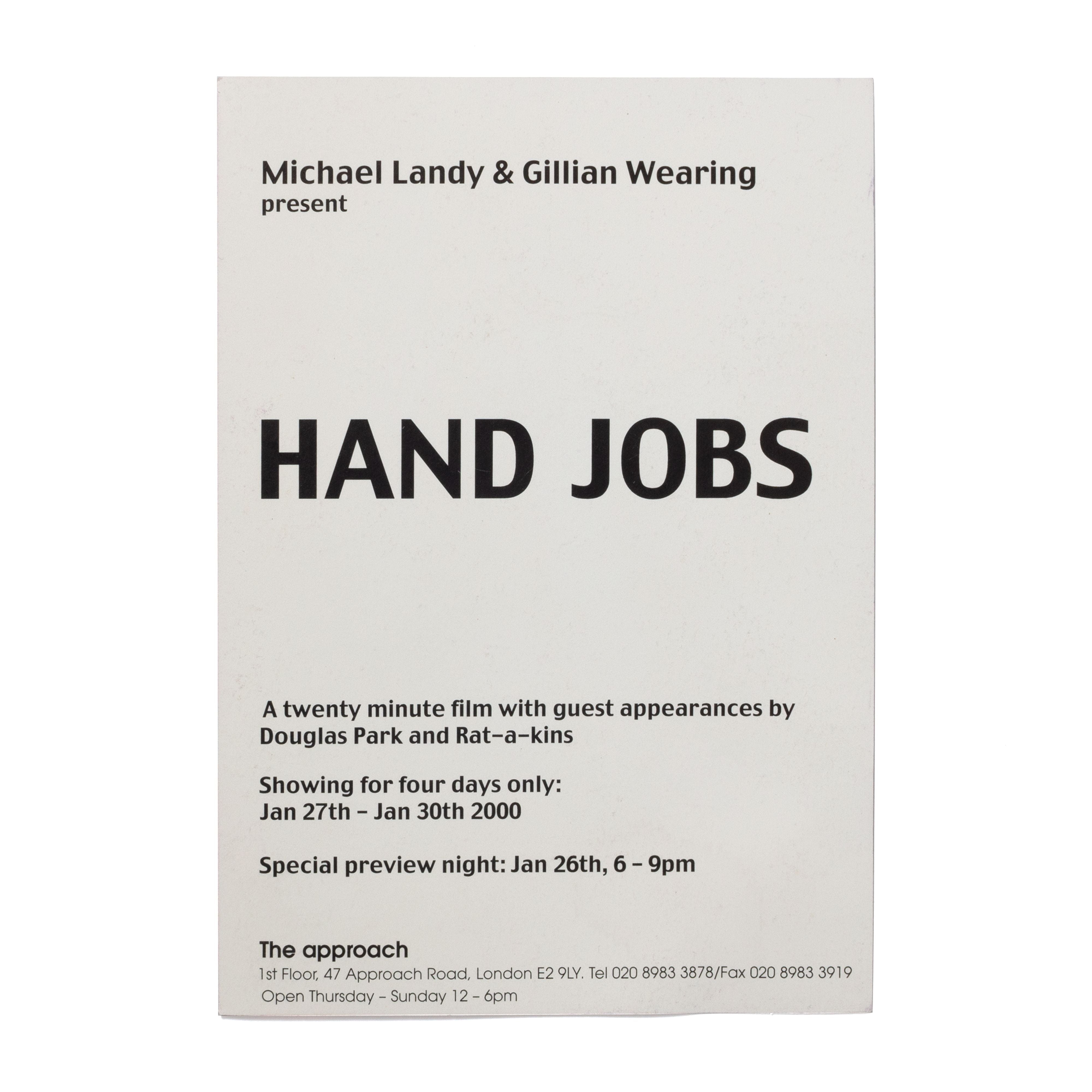 Gillian Wearing Michael Landy Hand Jobs Climax Books